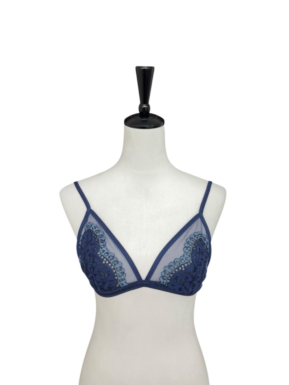 Victoria’s Secret Navy Lace Mesh Triangle Bralette Size L